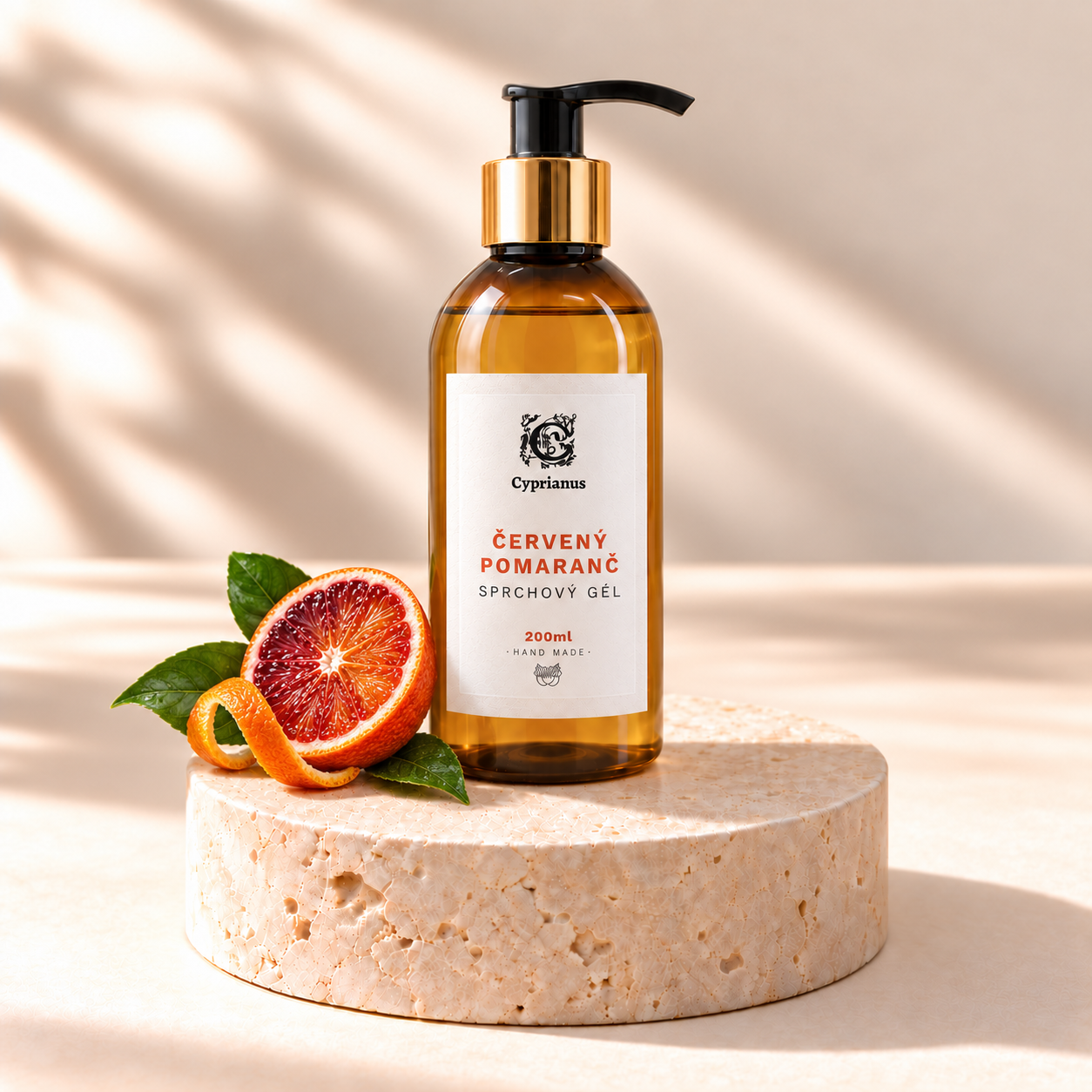 Sprchový gél Červený pomaranč 200 ml s pumpou